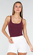 Burgundy Top met Spaghettibandjes