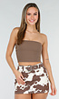 Bruine Bandeau Crop Top