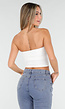Witte Bandeau Crop Top met Pads