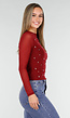 Bordeauxrode Mesh Top met Studs