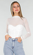 Witte Mesh Body met Lange Mouwen