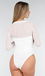 Witte Mesh Body met Lange Mouwen