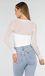 Witte Mesh Body met Lange Mouwen