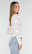 Witte Kanten Stretch Top met Lange Mouwen