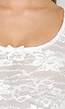 Witte Kanten Stretch Top met Lange Mouwen