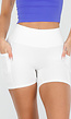 Witte Korte Sportlegging met Stretch