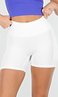 Witte Korte Sportlegging met Stretch