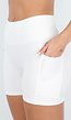 Witte Korte Sportlegging met Stretch