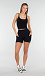 Zwarte Korte Sportlegging met Stretch
