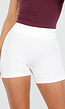Witte High Waist Sport Short met Stretch