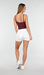 Witte High Waist Sport Short met Stretch