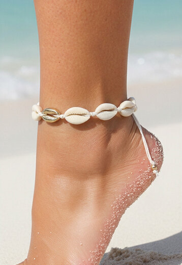 Verstelbaar Enkelbandje met Kauri Schelpen