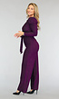 Paarse Glitter Puff Jumpsuit met Tailleband