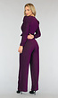 Paarse Glitter Puff Jumpsuit met Tailleband