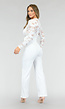 Nette Witte Jumpsuit met Kant en Tailleriem