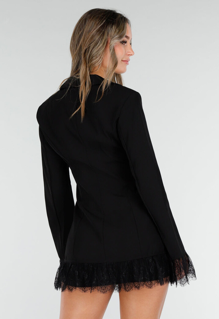 Zwarte Blazer met Kant