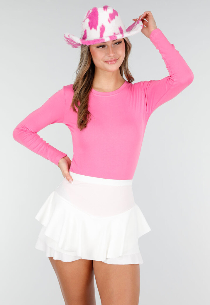 Roze Cowboyhoed met Koeienprint van Nepbont