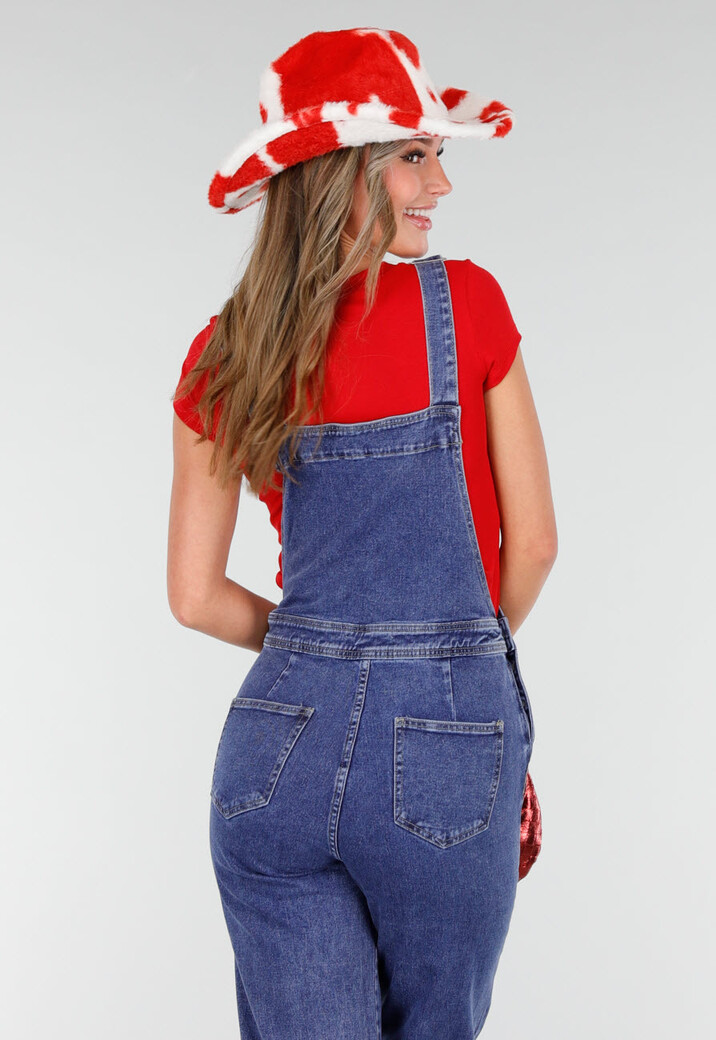 Rode Cowboyhoed met Koeienprint van Faux Fur