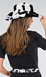 Zwart Witte Cowboyhoed met Koeienprint van Faux Fur