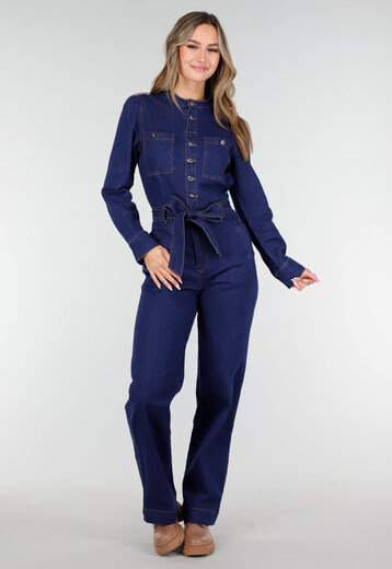 Donkerblauwe Denim Jumpsuit