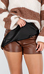 Lederlook Skort Bruin