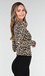 Luipaardprint Top met Lange Mouwen en Ringdetail