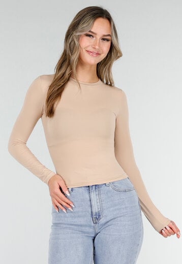 Beige Basic Top