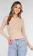Basic Beige Top Lange Mouwen en Stretch