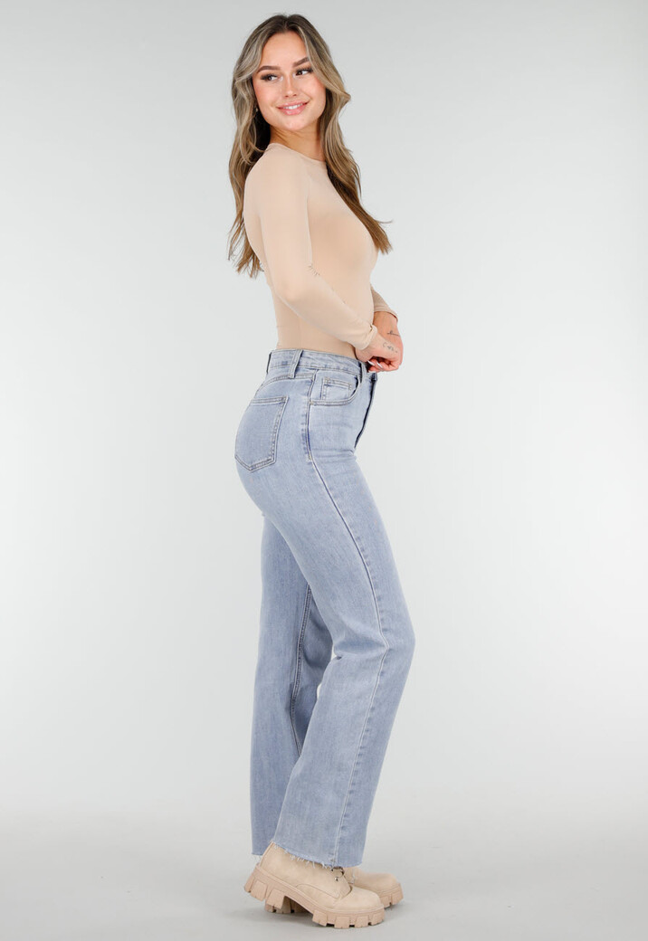 Basic Beige Top Lange Mouwen en Stretch