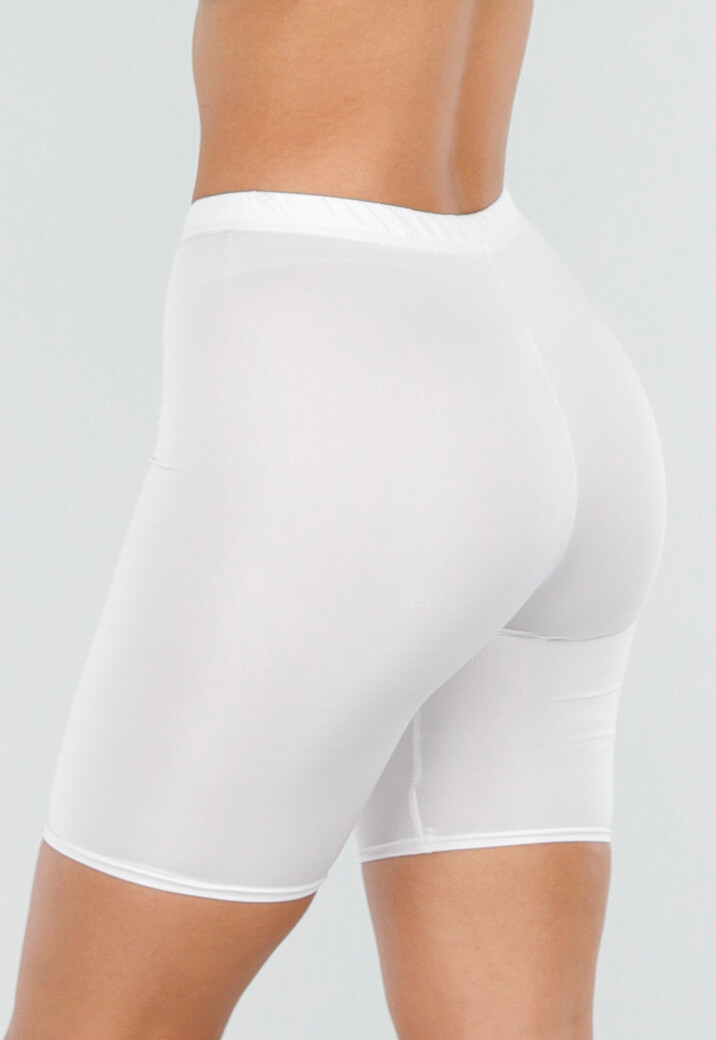 Witte Biker Short met Stretch
