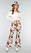 Koeienprint Flared Broek Bruin
