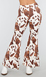Koeienprint Flared Broek Bruin
