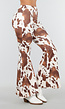 Koeienprint Flared Broek Bruin