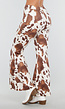 Koeienprint Flared Broek Bruin