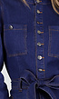 Denim Jumpsuit met Strikceintuur Blauw