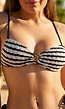 Witte Gerimpelde Bikinitop met Strepen en Uitneembare Pads
