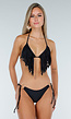 Zwart Bikini Broekje met Gouden Ringen