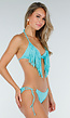 Turquoise Bikini Broekje met Strikkoorden