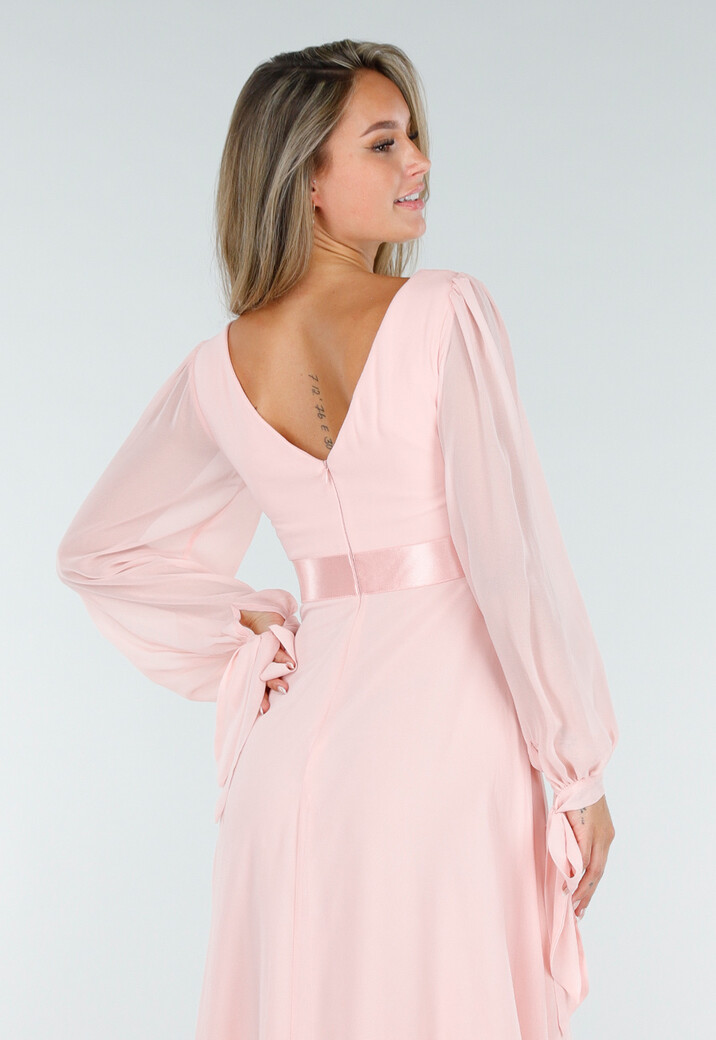 Lange Babyroze Chiffon Galajurk