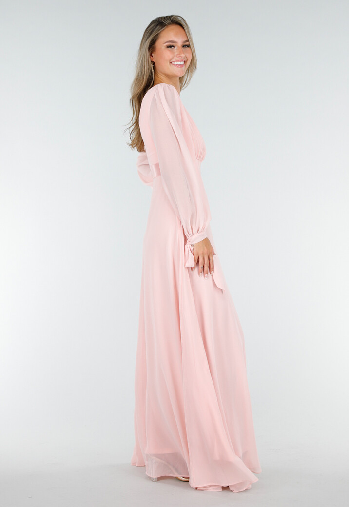 Lange Babyroze Chiffon Galajurk