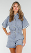 Blauwe Denim Playsuit met Stretch Taille