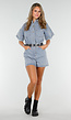 Blauwe Denim Playsuit met Stretch Taille