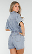 Blauwe Denim Playsuit met Stretch Taille