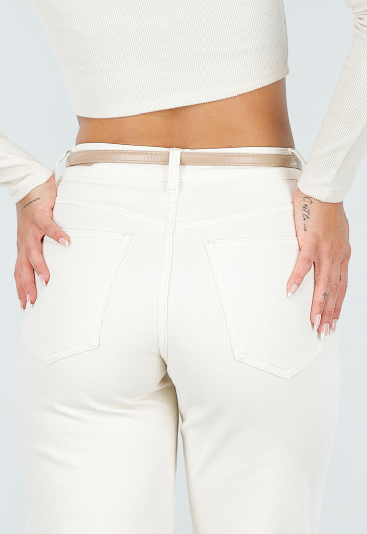 Beige Riem met Gouden Detail