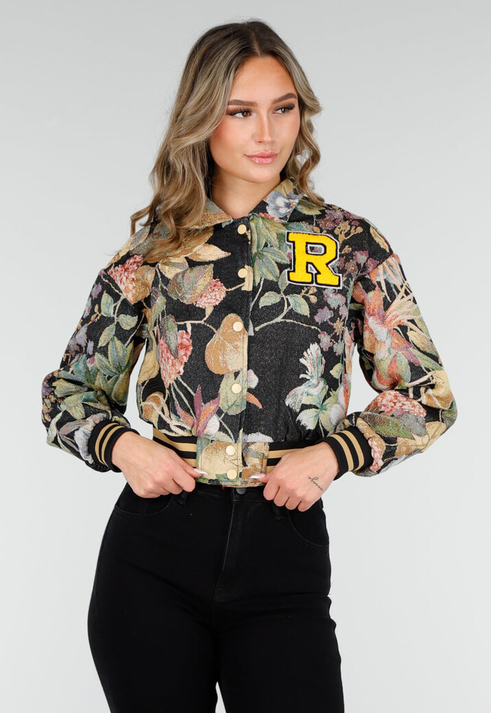 Bloemenprint Cropped Bomber Jack