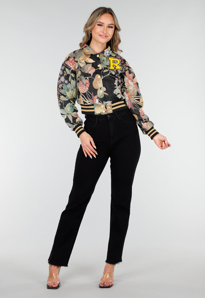 Bloemenprint Cropped Bomber Jack