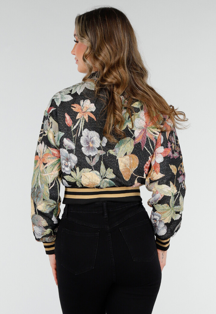 Bloemenprint Cropped Bomber Jack