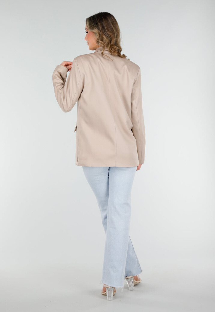 Dubbelknoop Blazer Beige