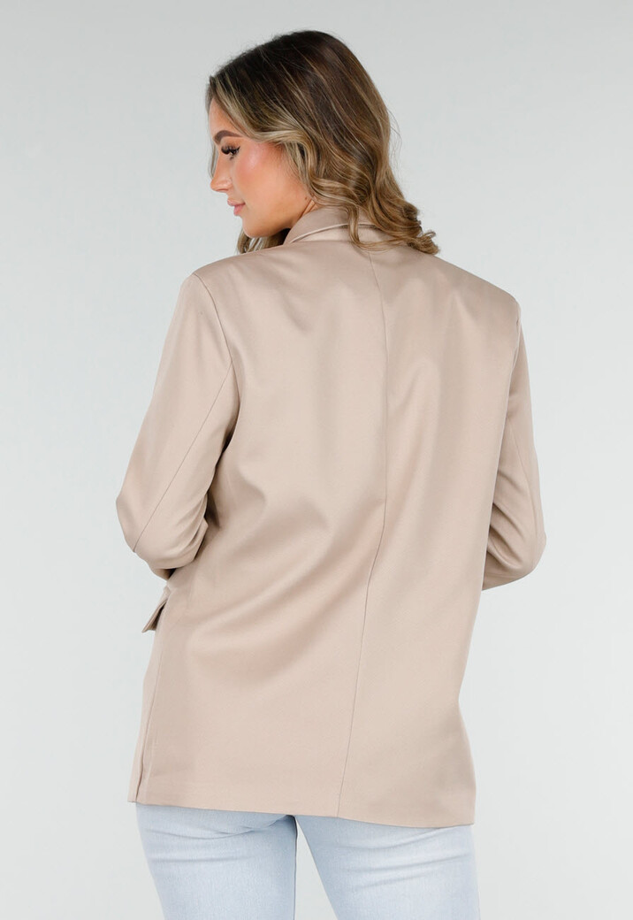 Dubbelknoop Blazer Beige