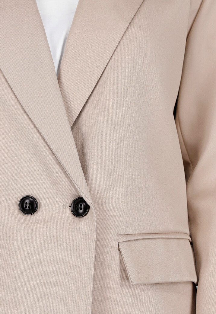 Dubbelknoop Blazer Beige